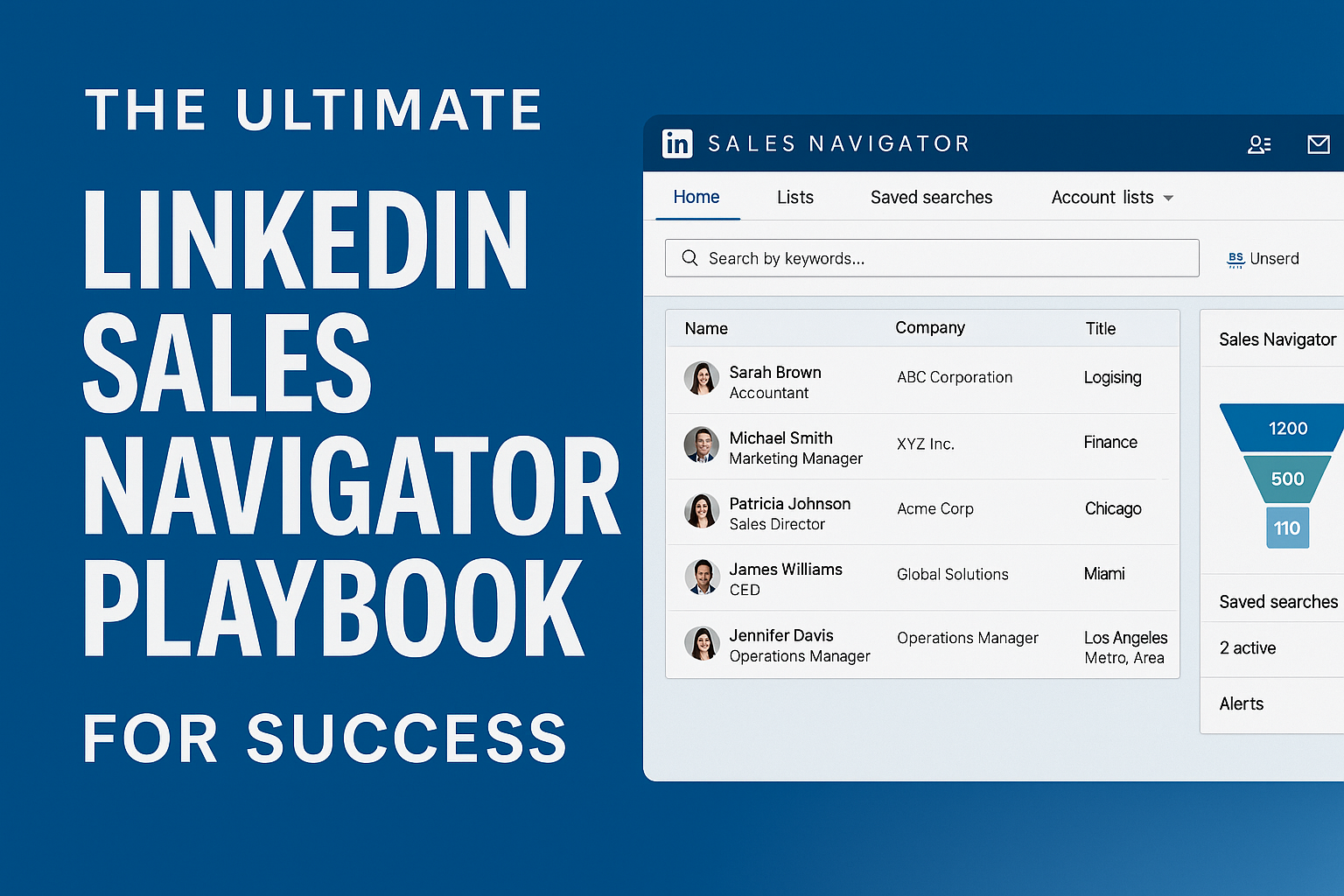 Thumbnail showing the title “The Ultimate LinkedIn Sales Navigator Playbook for Success” on a blue background with a professional dashboard-style mockup of LinkedIn Sales Navigator on the right.